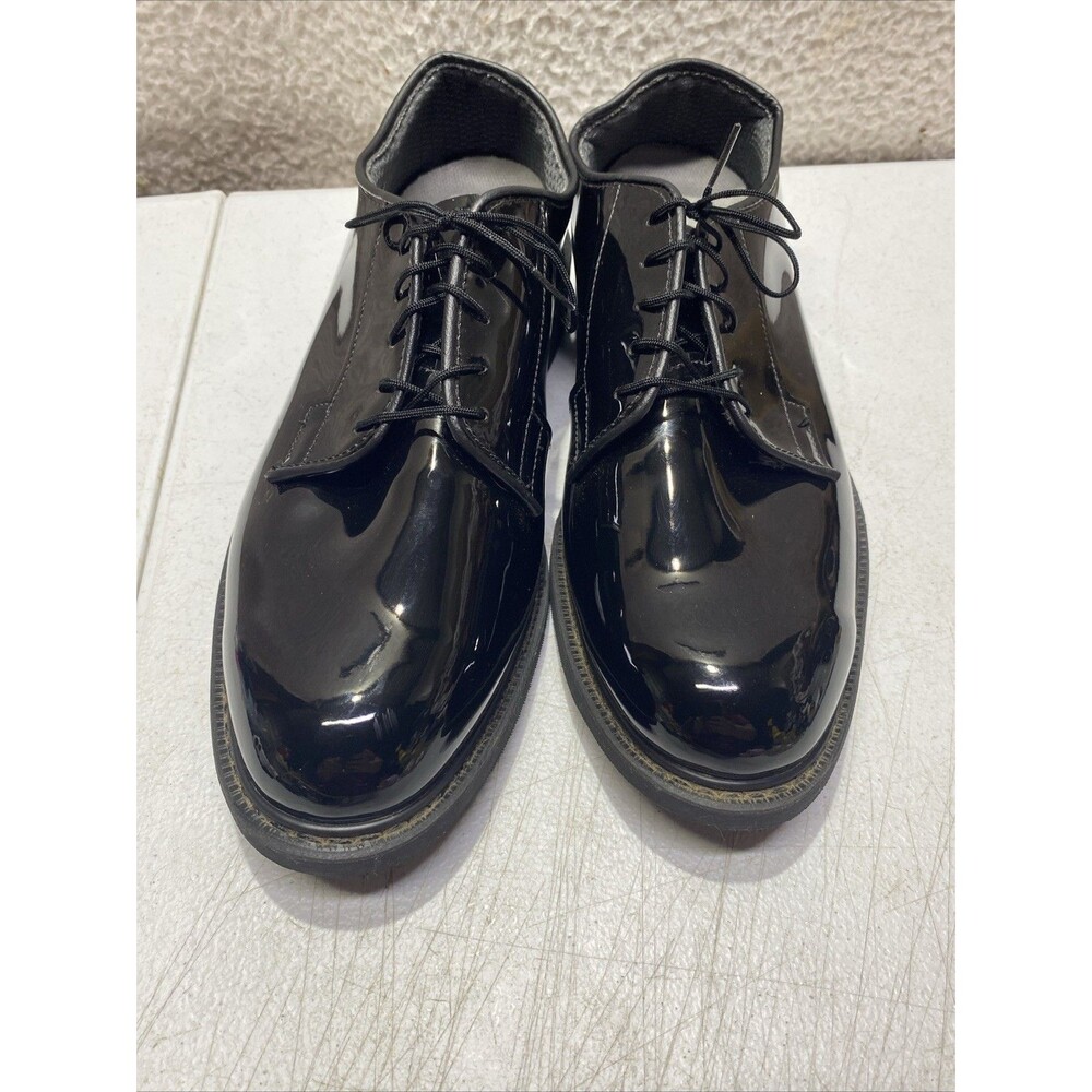 CAPPS Military Dress Shoes Mens 9.5D Black Patent Leather Oxford Formal